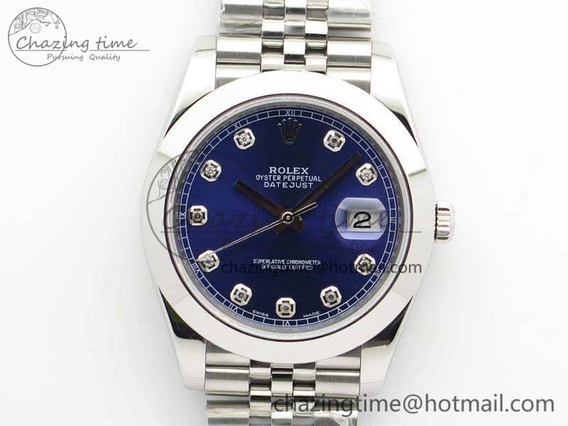 DateJust 228238 Smooth Bezel SS Noob 1:1 Best Edition Blue Dial Diamond On Jubilee Bracelet A3235