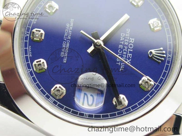 DateJust 228238 Smooth Bezel SS Noob 1:1 Best Edition Blue Dial Diamond On Jubilee Bracelet A3235