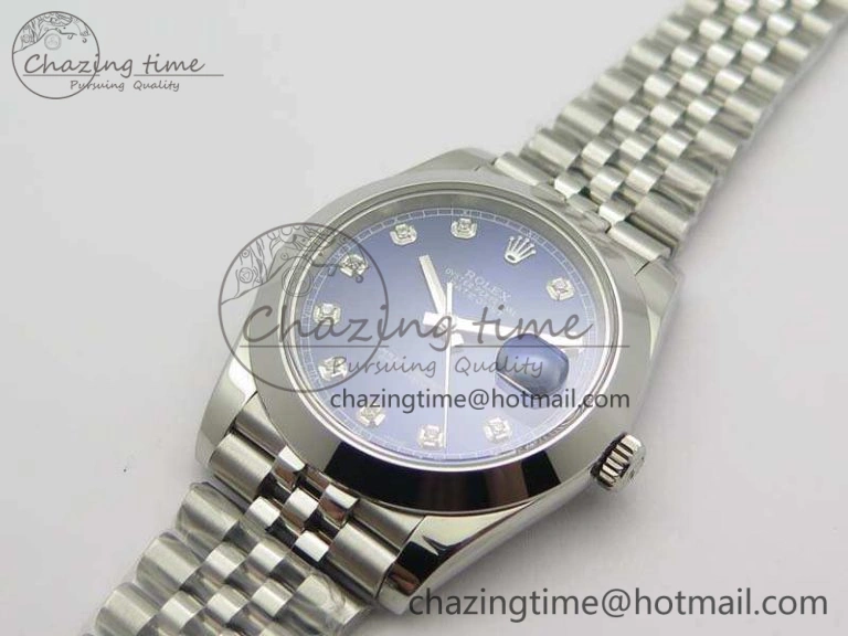 DateJust 228238 Smooth Bezel SS Noob 1:1 Best Edition Blue Dial Diamond On Jubilee Bracelet A3235