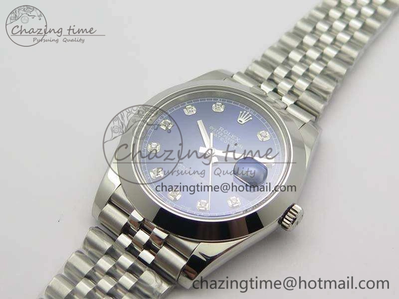 DateJust 228238 Smooth Bezel SS Noob 1:1 Best Edition Blue Dial Diamond On Jubilee Bracelet A3235
