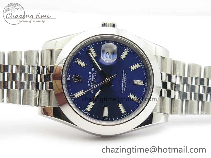 DateJust 228238 Smooth Bezel SS Noob 1:1 Best Edition Blue Sticks Dial On Jubilee Bracelet A3235