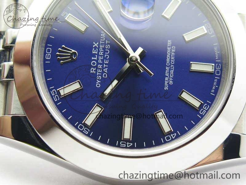 DateJust 228238 Smooth Bezel SS Noob 1:1 Best Edition Blue Sticks Dial On Jubilee Bracelet A3235