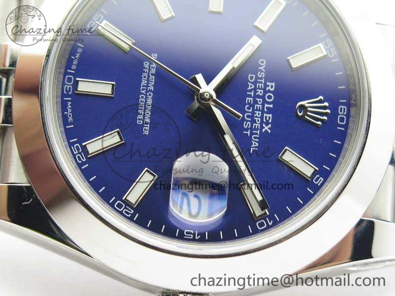 DateJust 228238 Smooth Bezel SS Noob 1:1 Best Edition Blue Sticks Dial On Jubilee Bracelet A3235