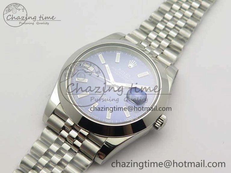 DateJust 228238 Smooth Bezel SS Noob 1:1 Best Edition Blue Sticks Dial On Jubilee Bracelet A3235
