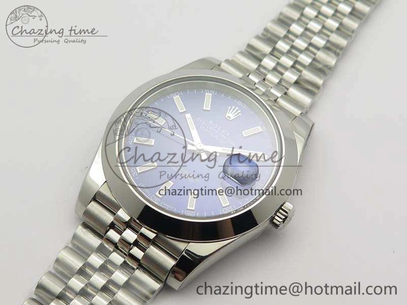 DateJust 228238 Smooth Bezel SS Noob 1:1 Best Edition Blue Sticks Dial On Jubilee Bracelet A3235