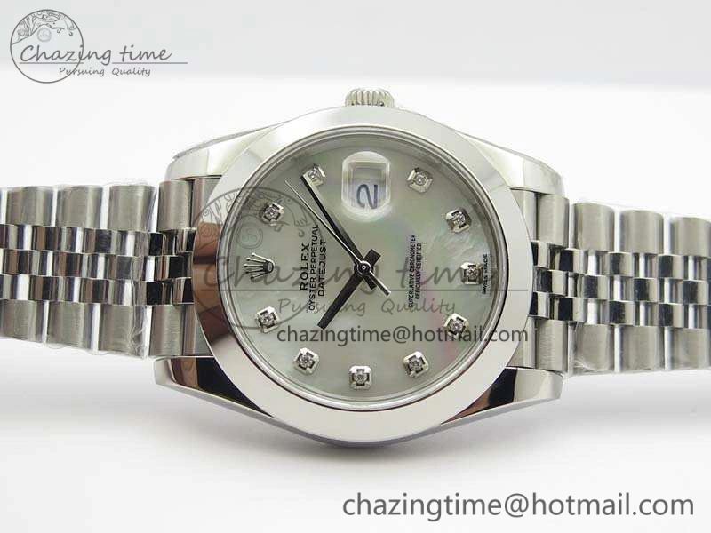 DateJust 228238 Smooth Bezel SS Noob 1:1 Best Edition MOP Dial Diamond On Jubilee Bracelet A3235