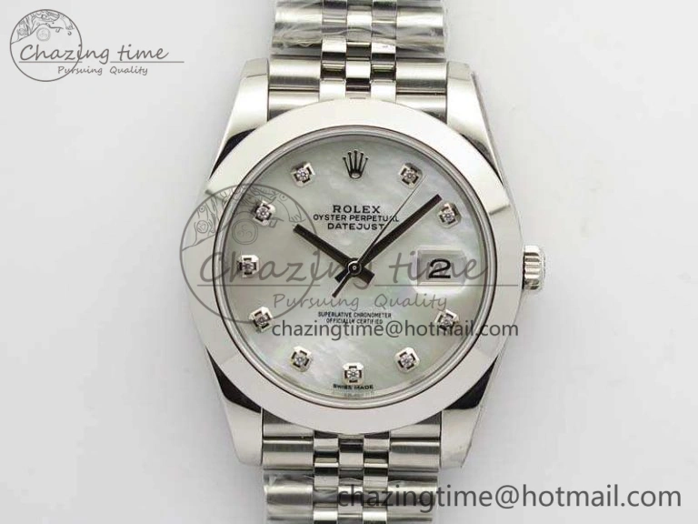 DateJust 228238 Smooth Bezel SS Noob 1:1 Best Edition MOP Dial Diamond On Jubilee Bracelet A3235