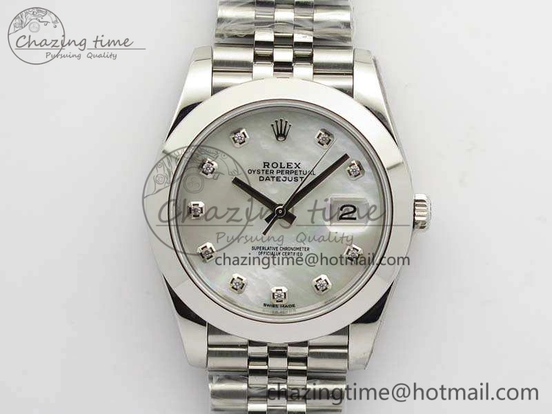 DateJust 228238 Smooth Bezel SS Noob 1:1 Best Edition MOP Dial Diamond On Jubilee Bracelet A3235