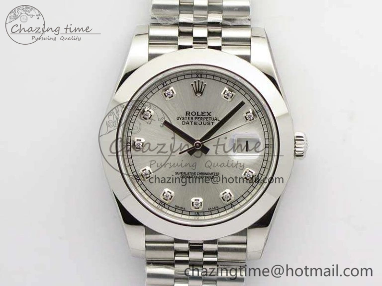 DateJust 228238 Smooth Bezel SS Noob 1:1 Best Edition Silver Dial Diamond On Jubilee Bracelet A3235