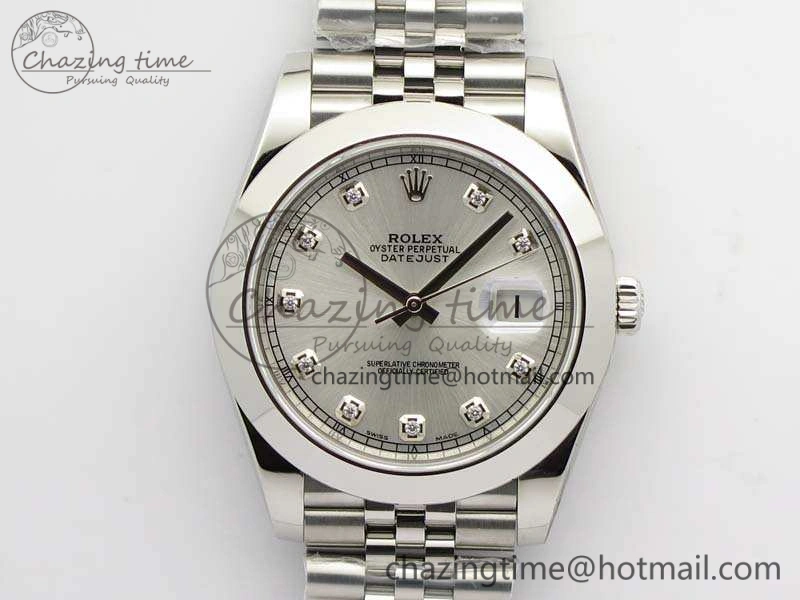 DateJust 228238 Smooth Bezel SS Noob 1:1 Best Edition Silver Dial Diamond On Jubilee Bracelet A3235