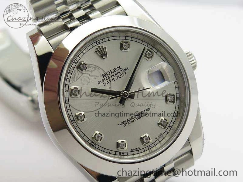 DateJust 228238 Smooth Bezel SS Noob 1:1 Best Edition Silver Dial Diamond On Jubilee Bracelet A3235