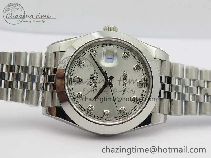 DateJust 228238 Smooth Bezel SS Noob 1:1 Best Edition Silver Dial Diamond On Jubilee Bracelet A3235