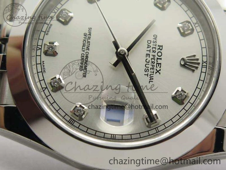 DateJust 228238 Smooth Bezel SS Noob 1:1 Best Edition Silver Dial Diamond On Jubilee Bracelet A3235