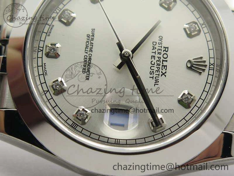 DateJust 228238 Smooth Bezel SS Noob 1:1 Best Edition Silver Dial Diamond On Jubilee Bracelet A3235