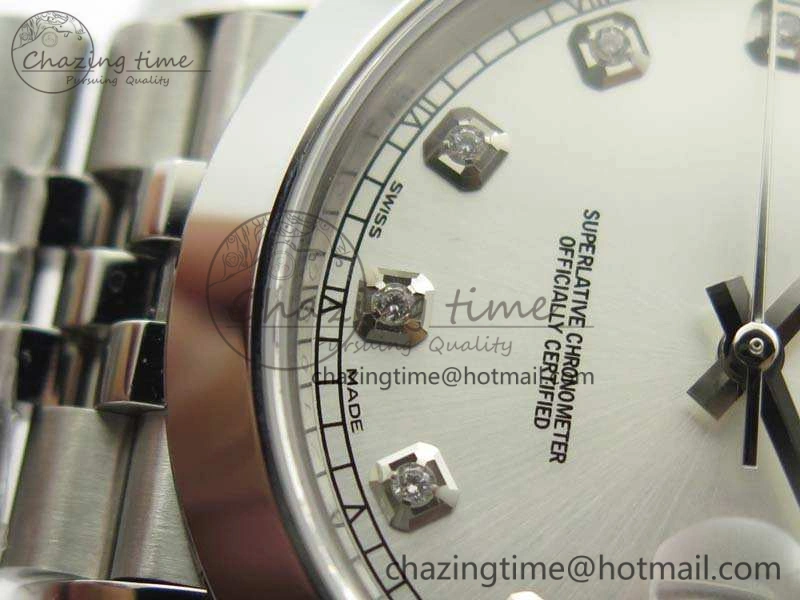 DateJust 228238 Smooth Bezel SS Noob 1:1 Best Edition Silver Dial Diamond On Jubilee Bracelet A3235