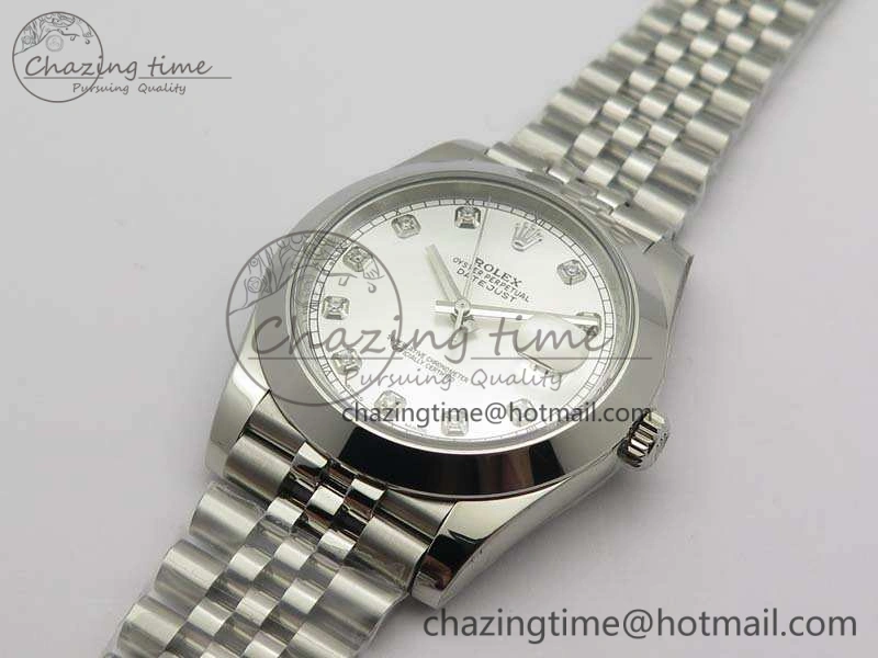 DateJust 228238 Smooth Bezel SS Noob 1:1 Best Edition Silver Dial Diamond On Jubilee Bracelet A3235
