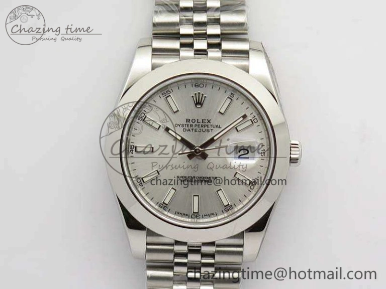 DateJust 228238 Smooth Bezel SS Noob 1:1 Best Edition Silver Sticks Dial On Jubilee Bracelet A3235