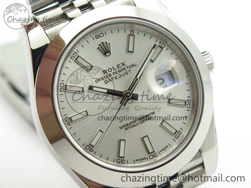 DateJust 228238 Smooth Bezel SS Noob 1:1 Best Edition Silver Sticks Dial On Jubilee Bracelet A3235