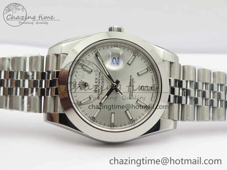 DateJust 228238 Smooth Bezel SS Noob 1:1 Best Edition Silver Sticks Dial On Jubilee Bracelet A3235