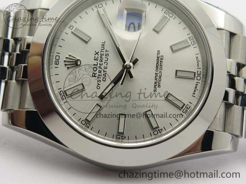 DateJust 228238 Smooth Bezel SS Noob 1:1 Best Edition Silver Sticks Dial On Jubilee Bracelet A3235