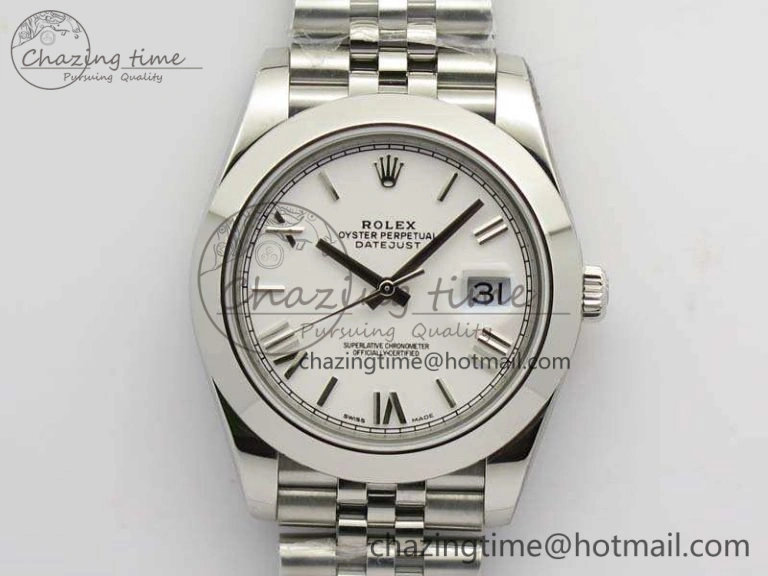 DateJust 228238 Smooth Bezel SS Noob 1:1 Best Edition White Roman Dial On Jubilee Bracelet A3235
