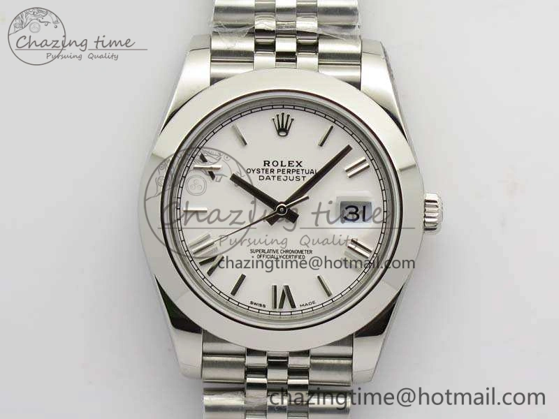 DateJust 228238 Smooth Bezel SS Noob 1:1 Best Edition White Roman Dial On Jubilee Bracelet A3235