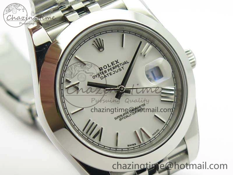 DateJust 228238 Smooth Bezel SS Noob 1:1 Best Edition White Roman Dial On Jubilee Bracelet A3235