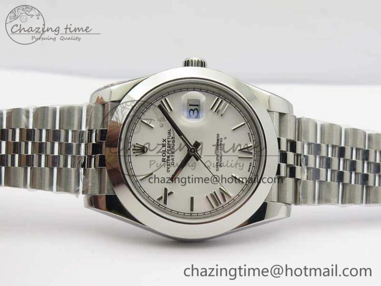 DateJust 228238 Smooth Bezel SS Noob 1:1 Best Edition White Roman Dial On Jubilee Bracelet A3235