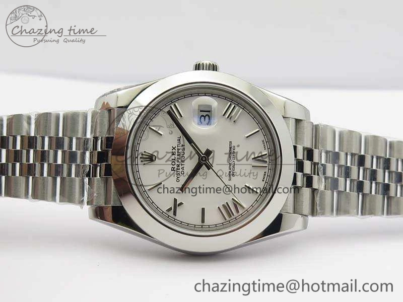 DateJust 228238 Smooth Bezel SS Noob 1:1 Best Edition White Roman Dial On Jubilee Bracelet A3235