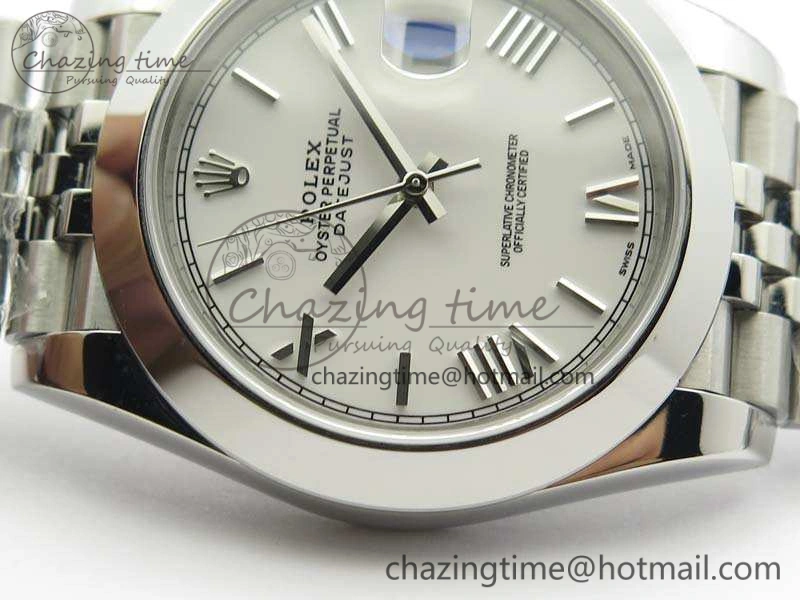 DateJust 228238 Smooth Bezel SS Noob 1:1 Best Edition White Roman Dial On Jubilee Bracelet A3235