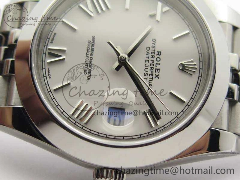 DateJust 228238 Smooth Bezel SS Noob 1:1 Best Edition White Roman Dial On Jubilee Bracelet A3235