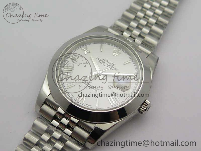 DateJust 228238 Smooth Bezel SS Noob 1:1 Best Edition White Roman Dial On Jubilee Bracelet A3235