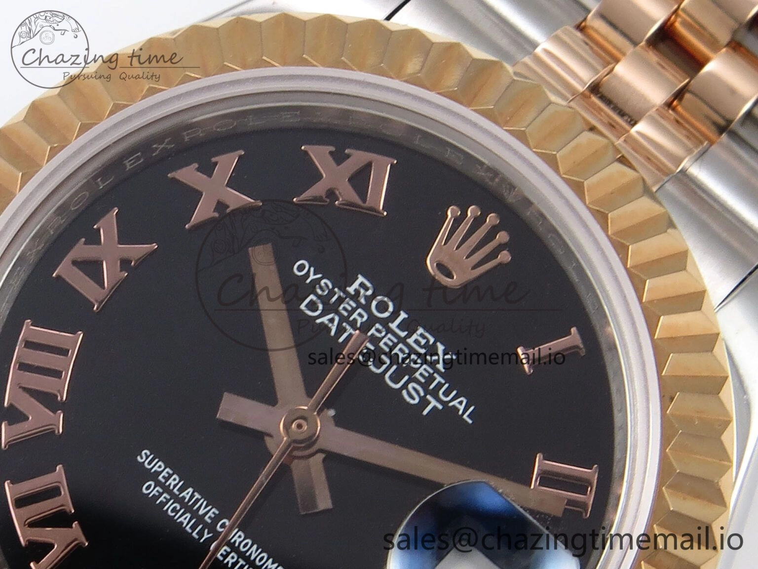 DateJust 28MM 279171 SS RG GMF 1:1 Best Edition 904L Steel Black Roman Dial on Jubilee Bracelet A2671