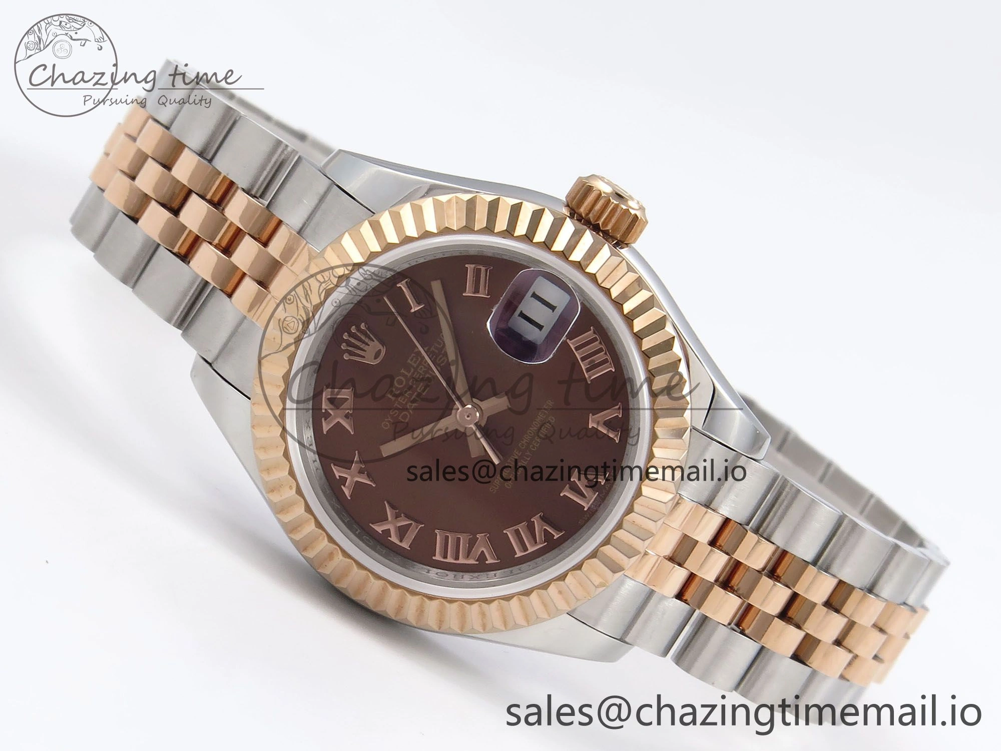 DateJust 28MM 279171 SS RG GMF 1:1 Best Edition 904L Steel Brown Roman Dial on Jubilee Bracelet A2671