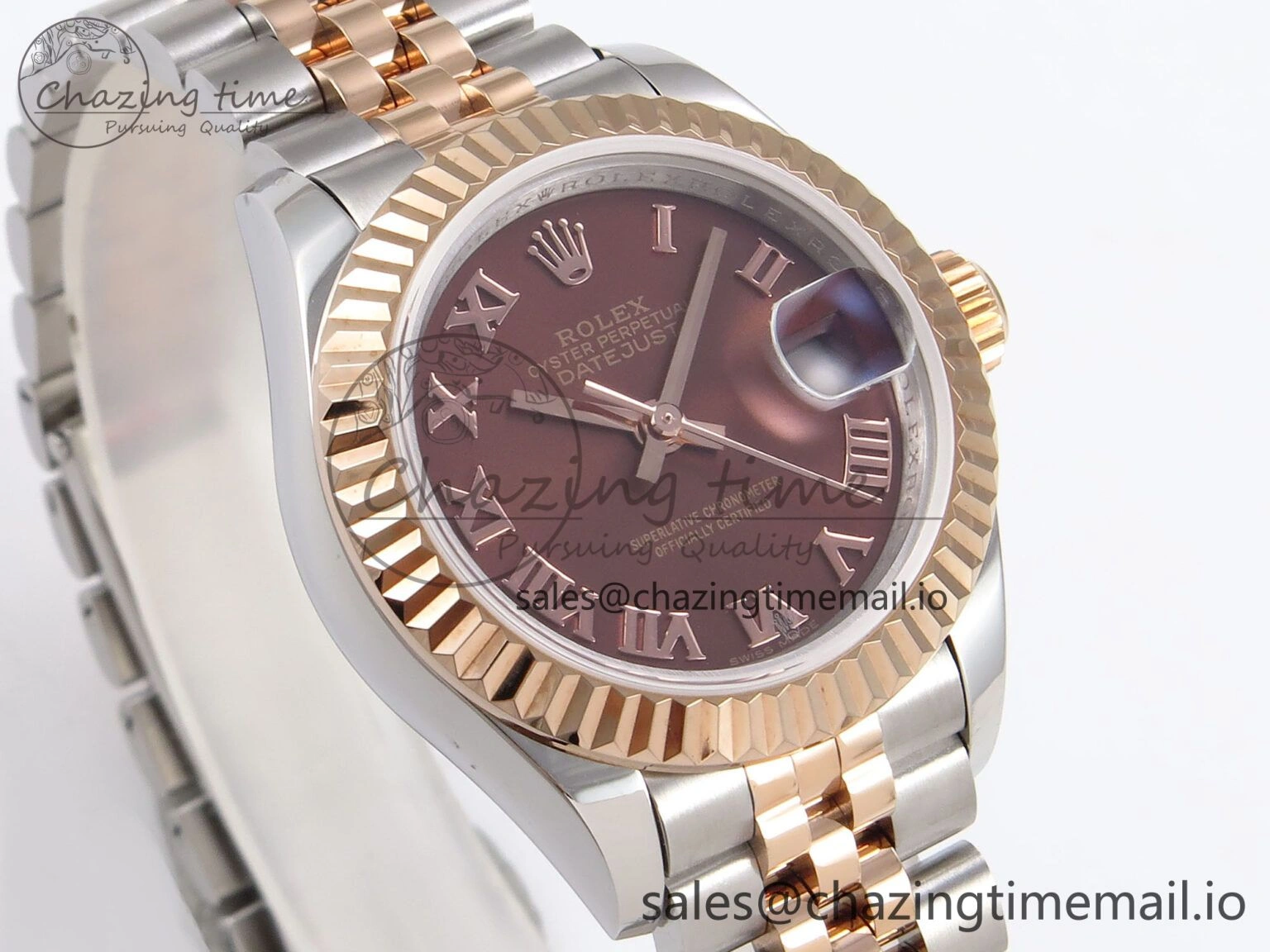 DateJust 28MM 279171 SS RG GMF 1:1 Best Edition 904L Steel Brown Roman Dial on Jubilee Bracelet A2671