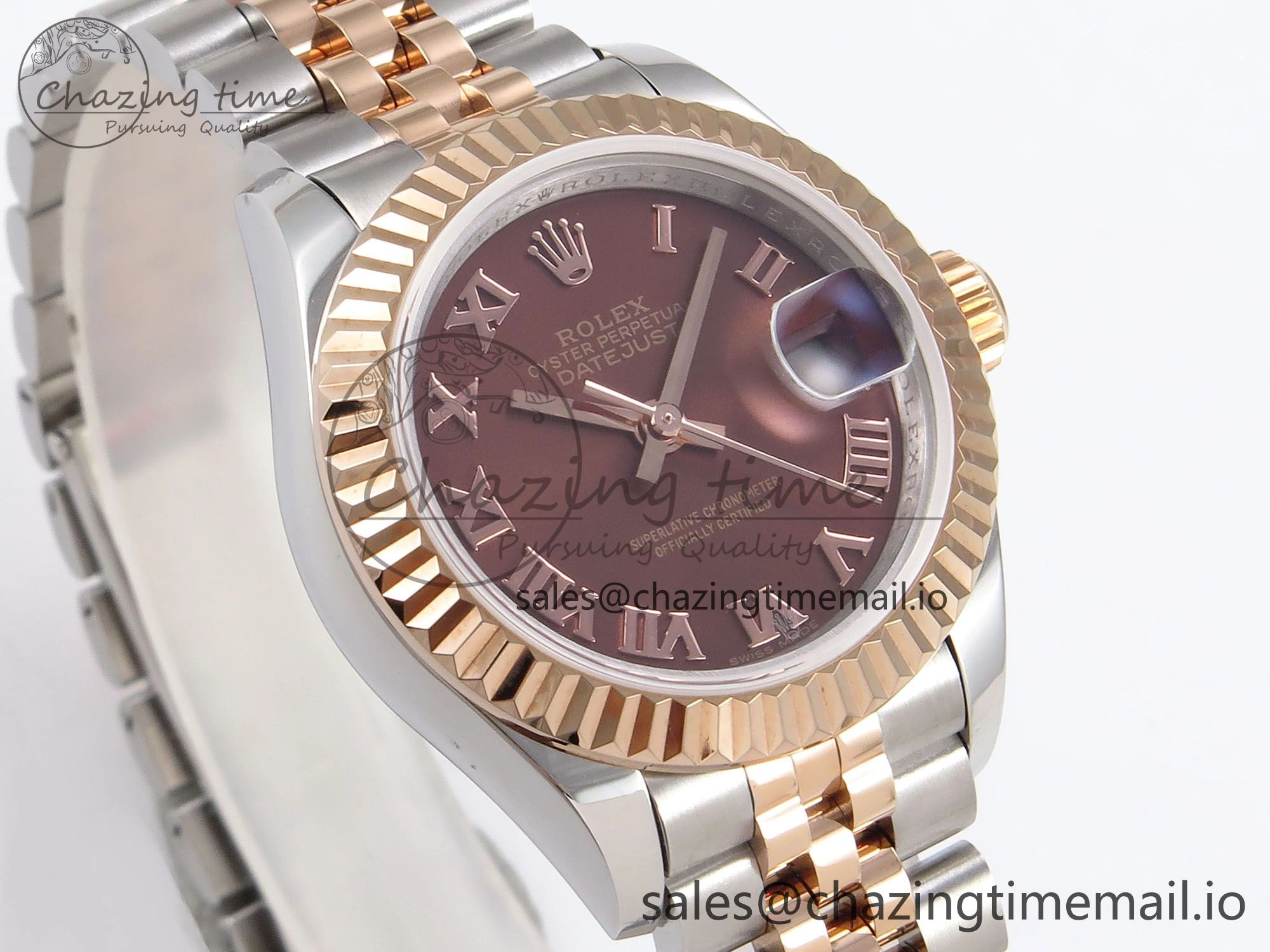 DateJust 28MM 279171 SS RG GMF 1:1 Best Edition 904L Steel Brown Roman Dial on Jubilee Bracelet A2671