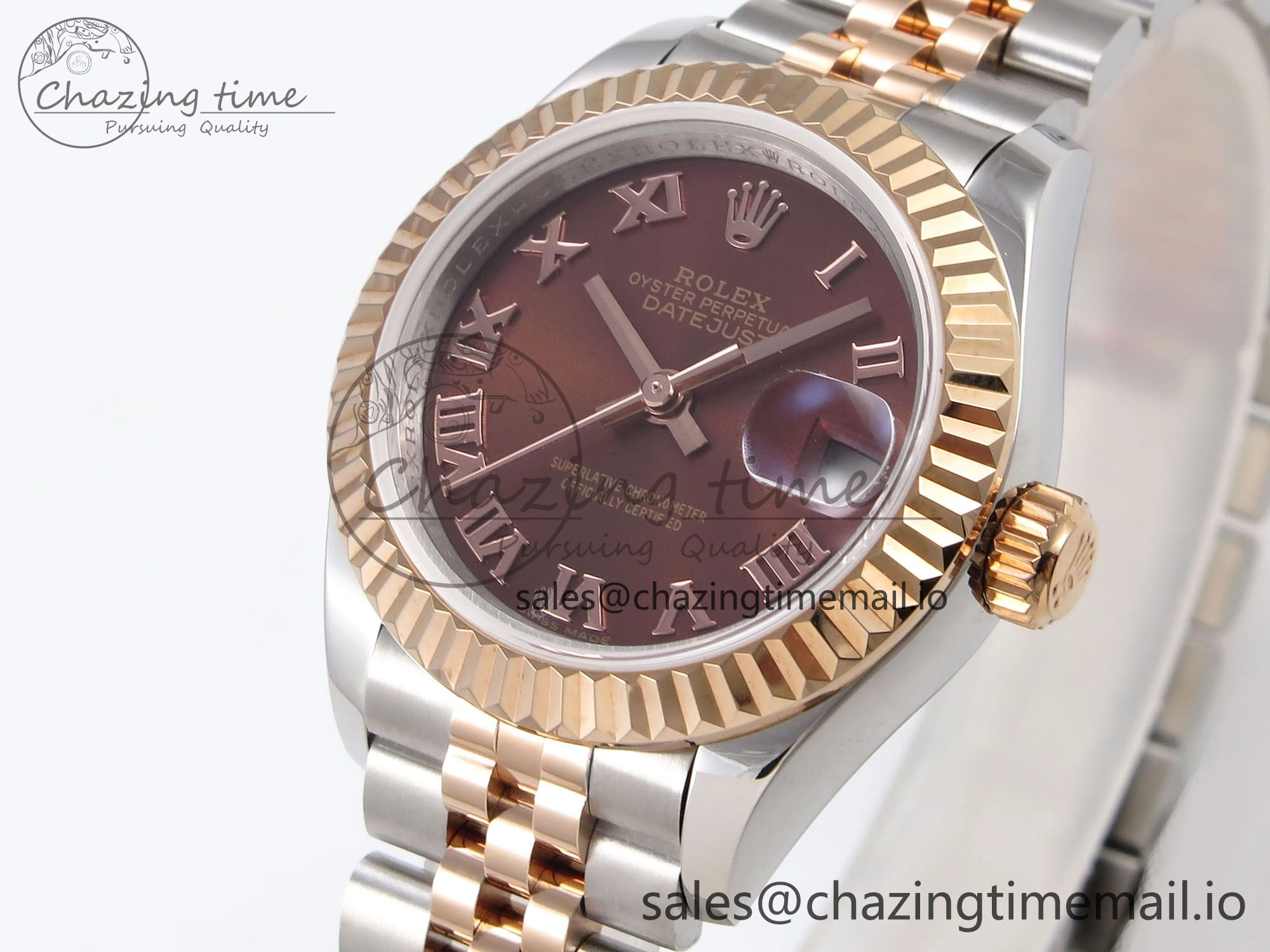 DateJust 28MM 279171 SS RG GMF 1:1 Best Edition 904L Steel Brown Roman Dial on Jubilee Bracelet A2671