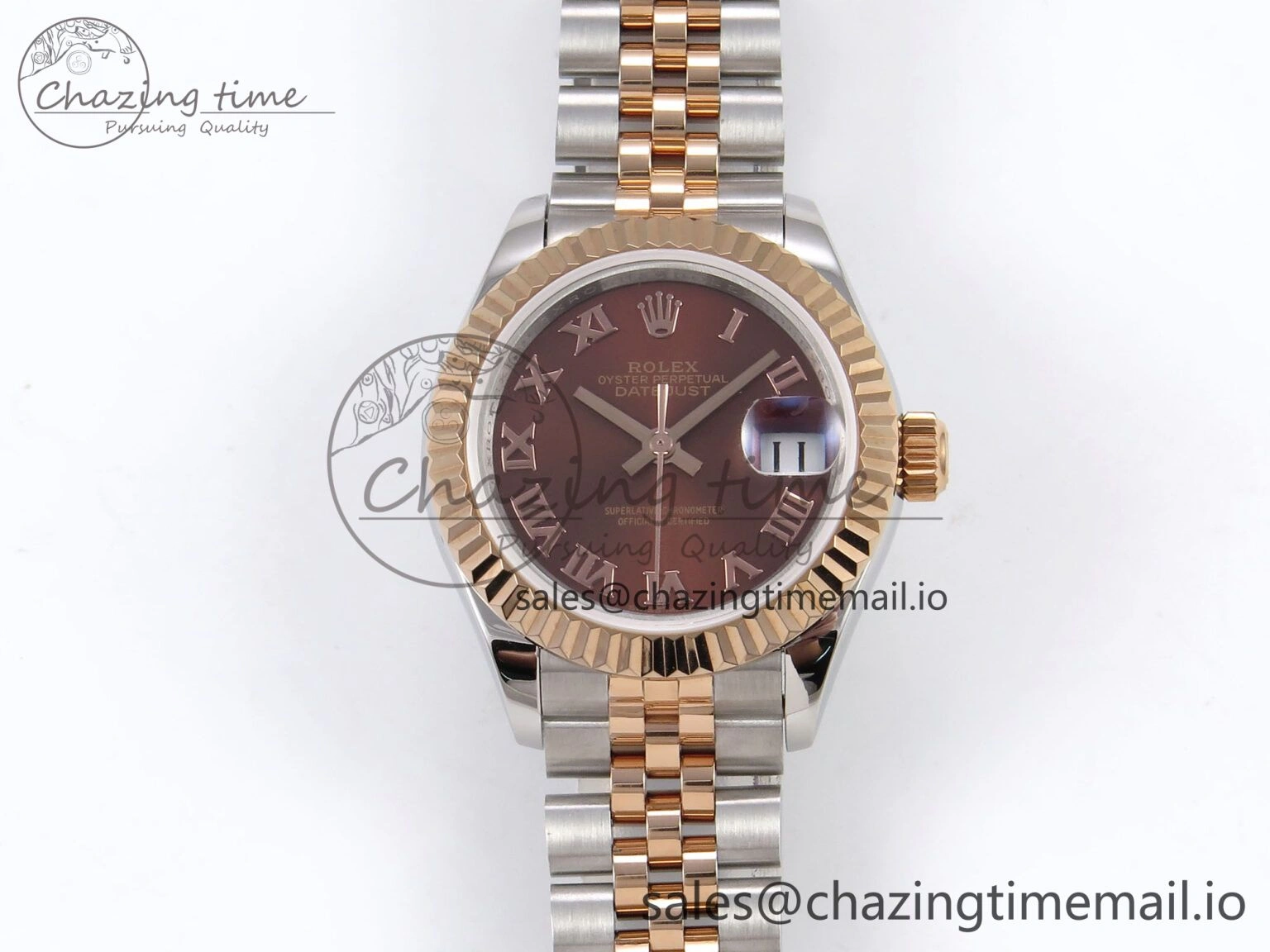 DateJust 28MM 279171 SS RG GMF 1:1 Best Edition 904L Steel Brown Roman Dial on Jubilee Bracelet A2671