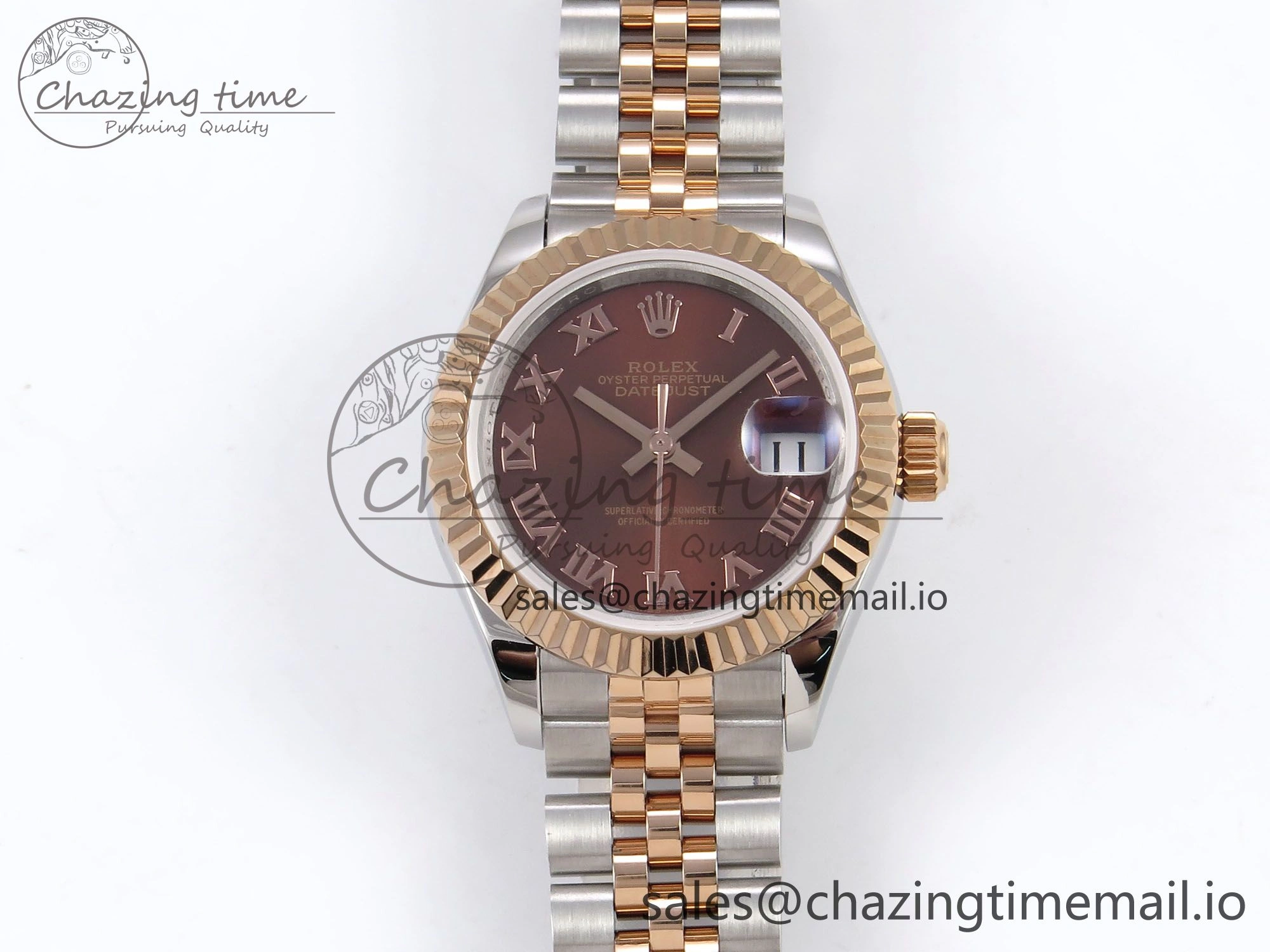 DateJust 28MM 279171 SS RG GMF 1:1 Best Edition 904L Steel Brown Roman Dial on Jubilee Bracelet A2671