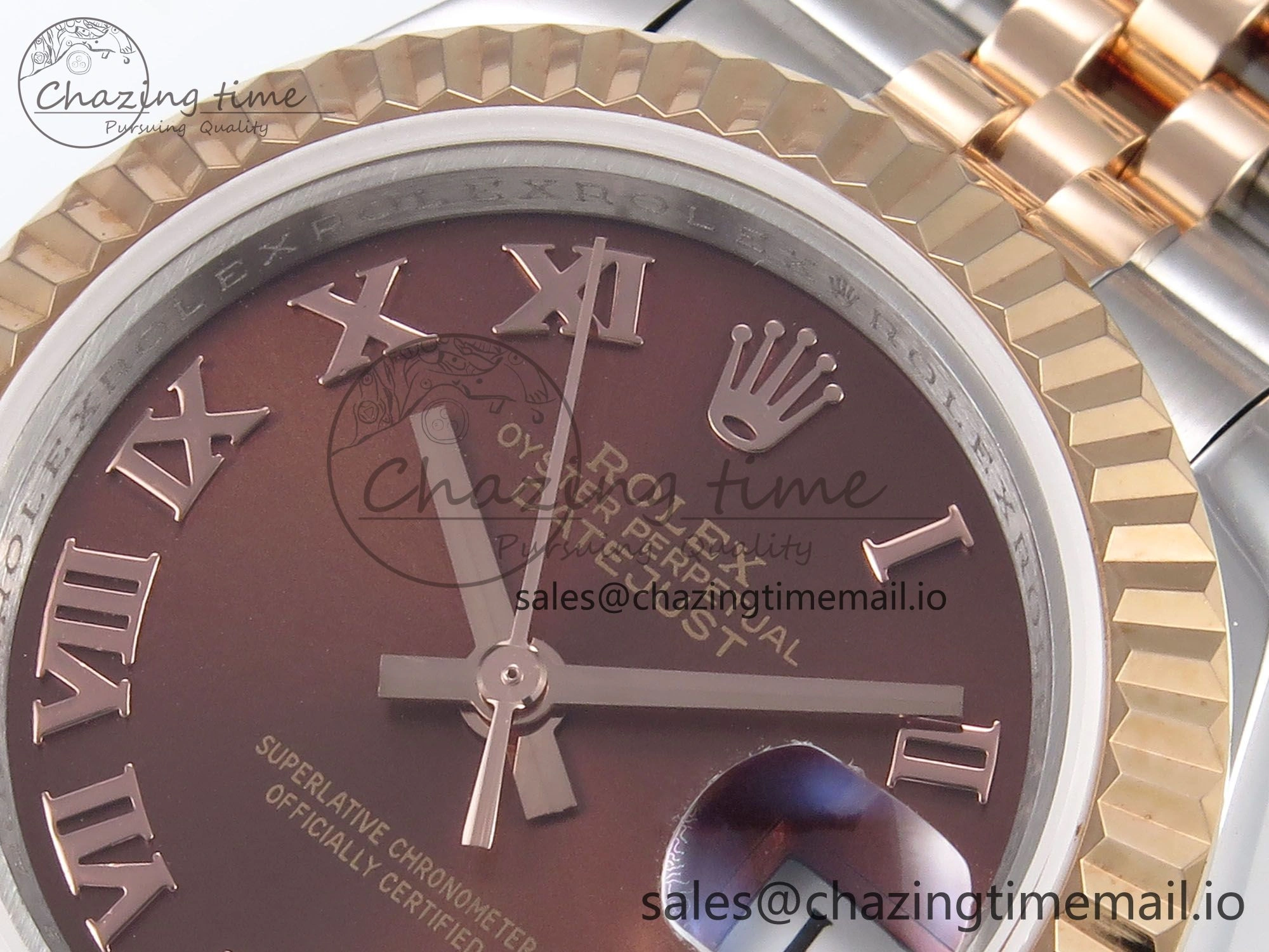 DateJust 28MM 279171 SS RG GMF 1:1 Best Edition 904L Steel Brown Roman Dial on Jubilee Bracelet A2671
