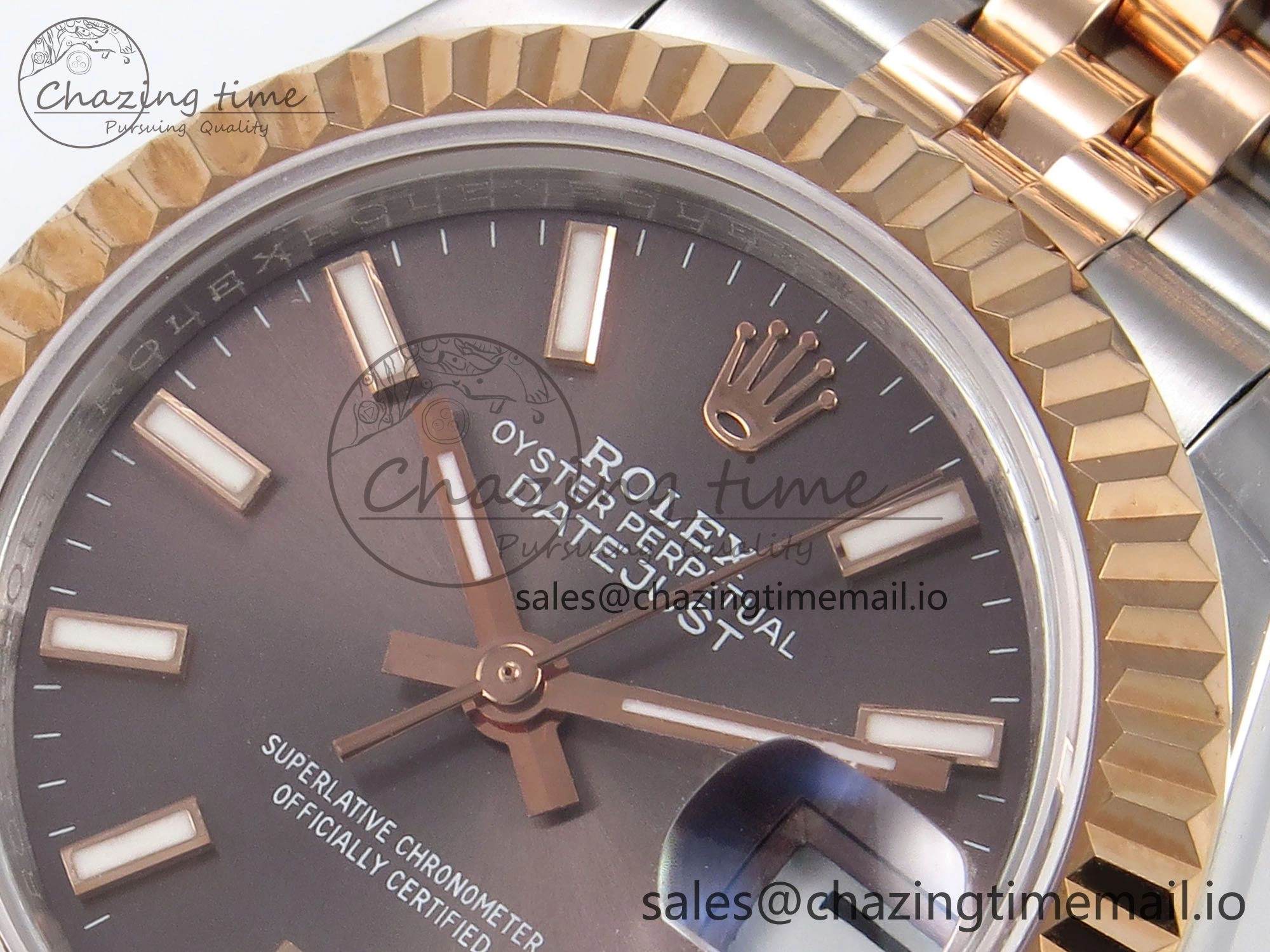 DateJust 28MM 279171 SS RG GMF 1:1 Best Edition 904L Steel Brown Stick Dial on Jubilee Bracelet A2671