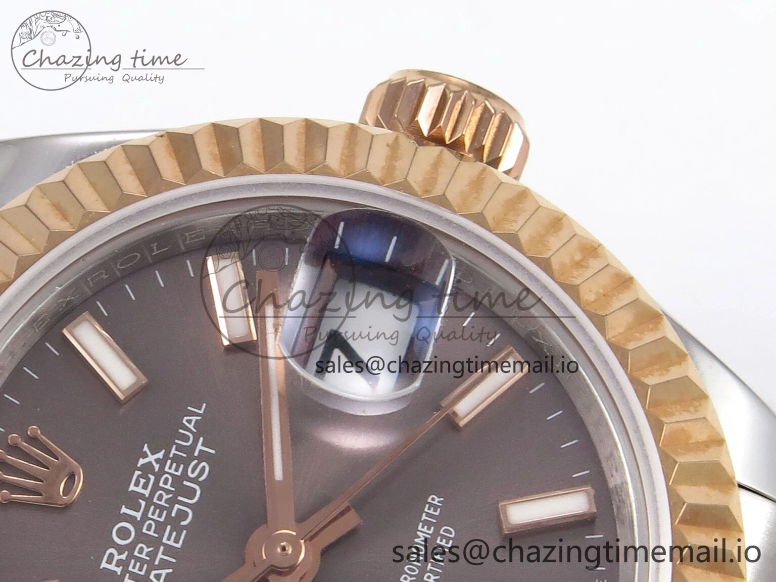 DateJust 28MM 279171 SS RG GMF 1:1 Best Edition 904L Steel Brown Stick Dial on Jubilee Bracelet A2671