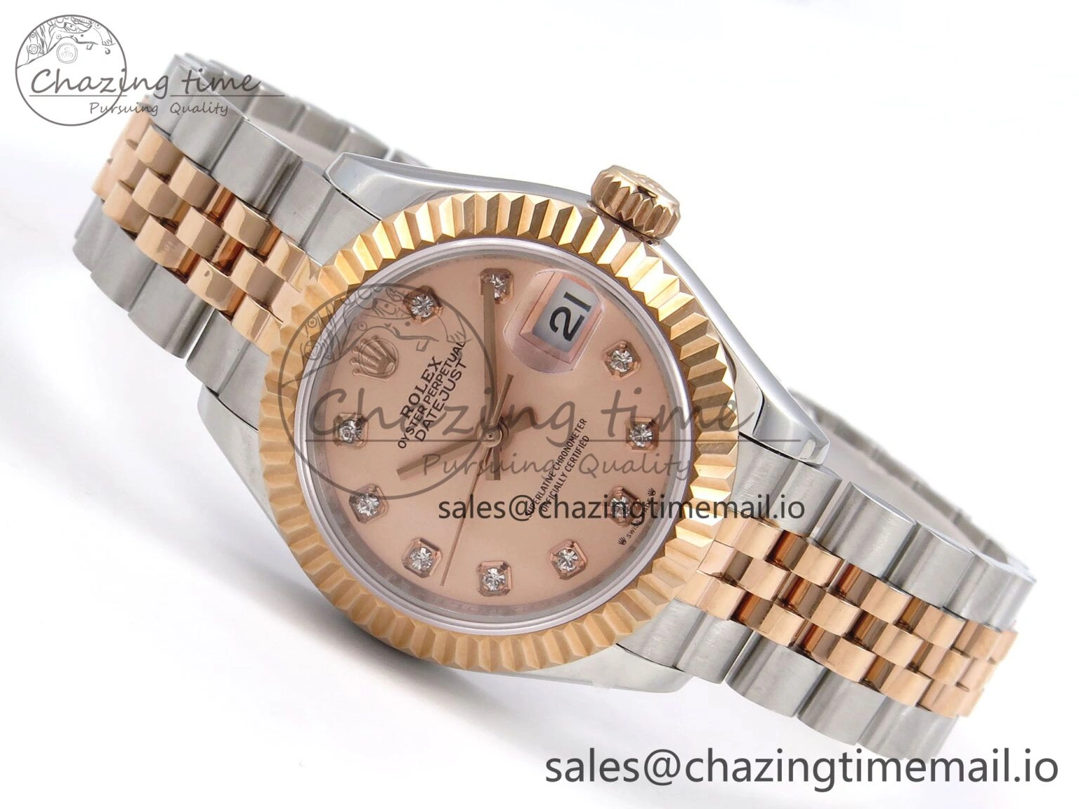 DateJust 28MM 279171 SS RG GMF 1:1 Best Edition 904L Steel RG Diamonds Dial on Jubilee Bracelet A2671
