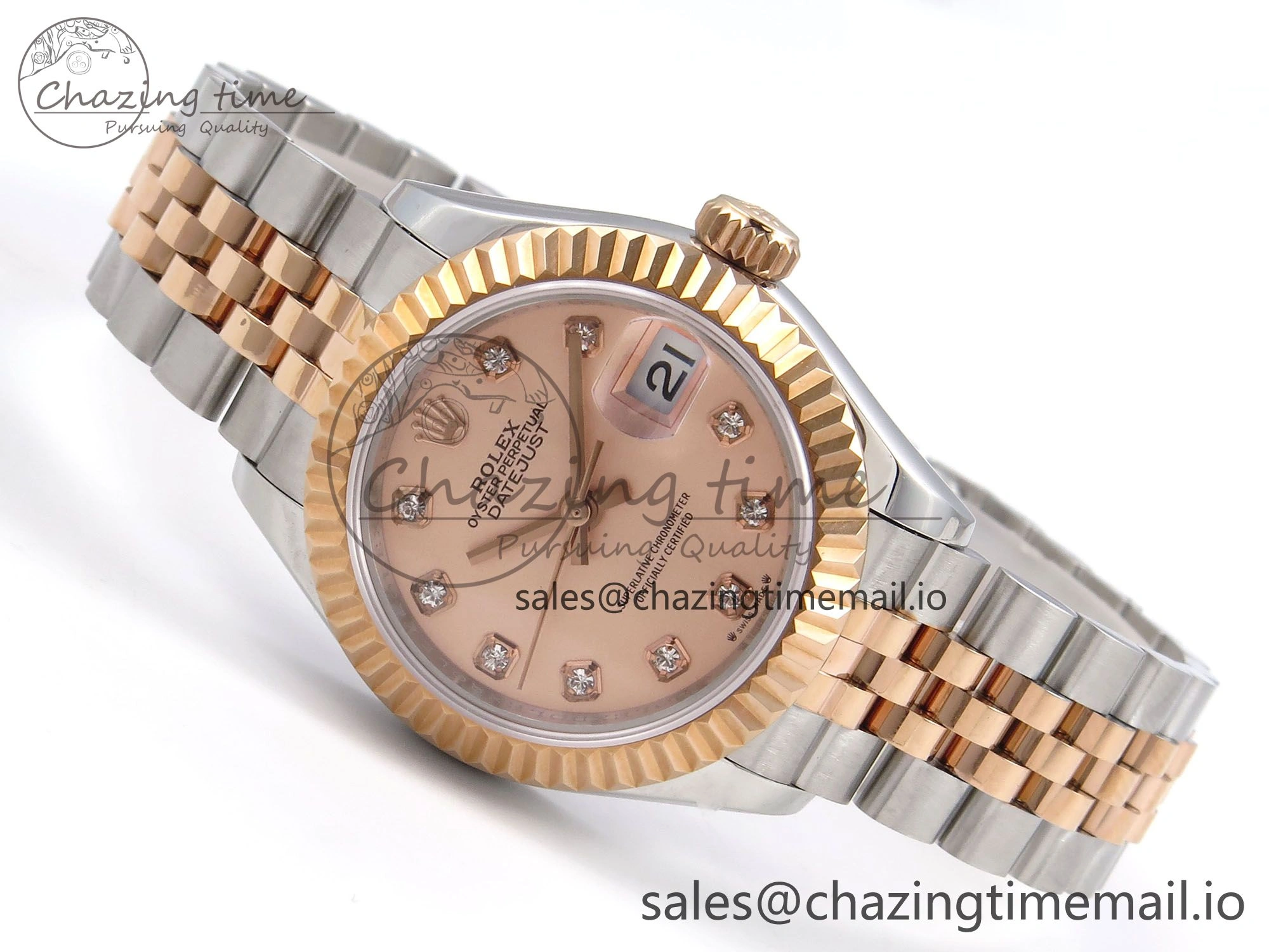 DateJust 28MM 279171 SS RG GMF 1:1 Best Edition 904L Steel RG Diamonds Dial on Jubilee Bracelet A2671