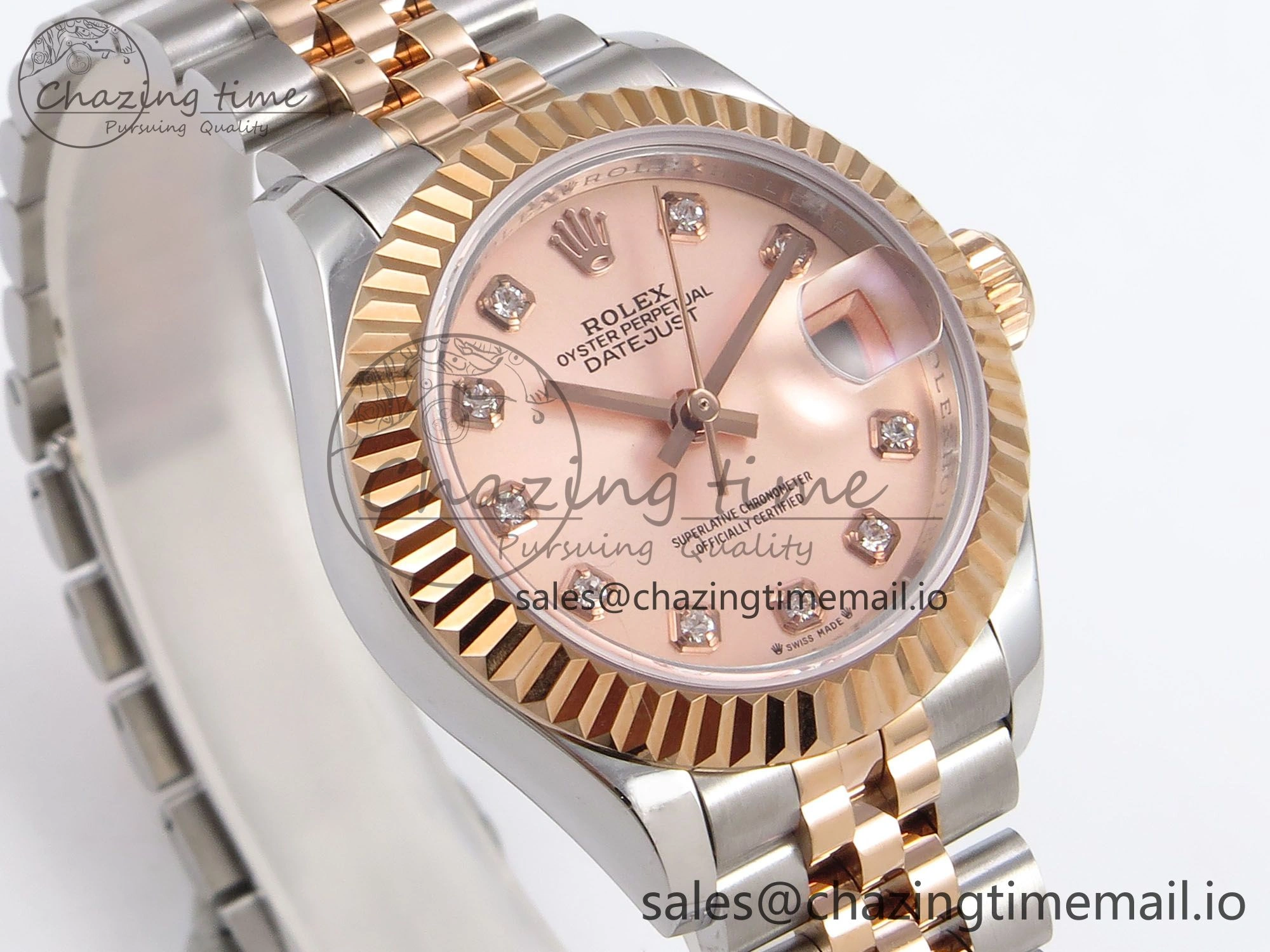 DateJust 28MM 279171 SS RG GMF 1:1 Best Edition 904L Steel RG Diamonds Dial on Jubilee Bracelet A2671