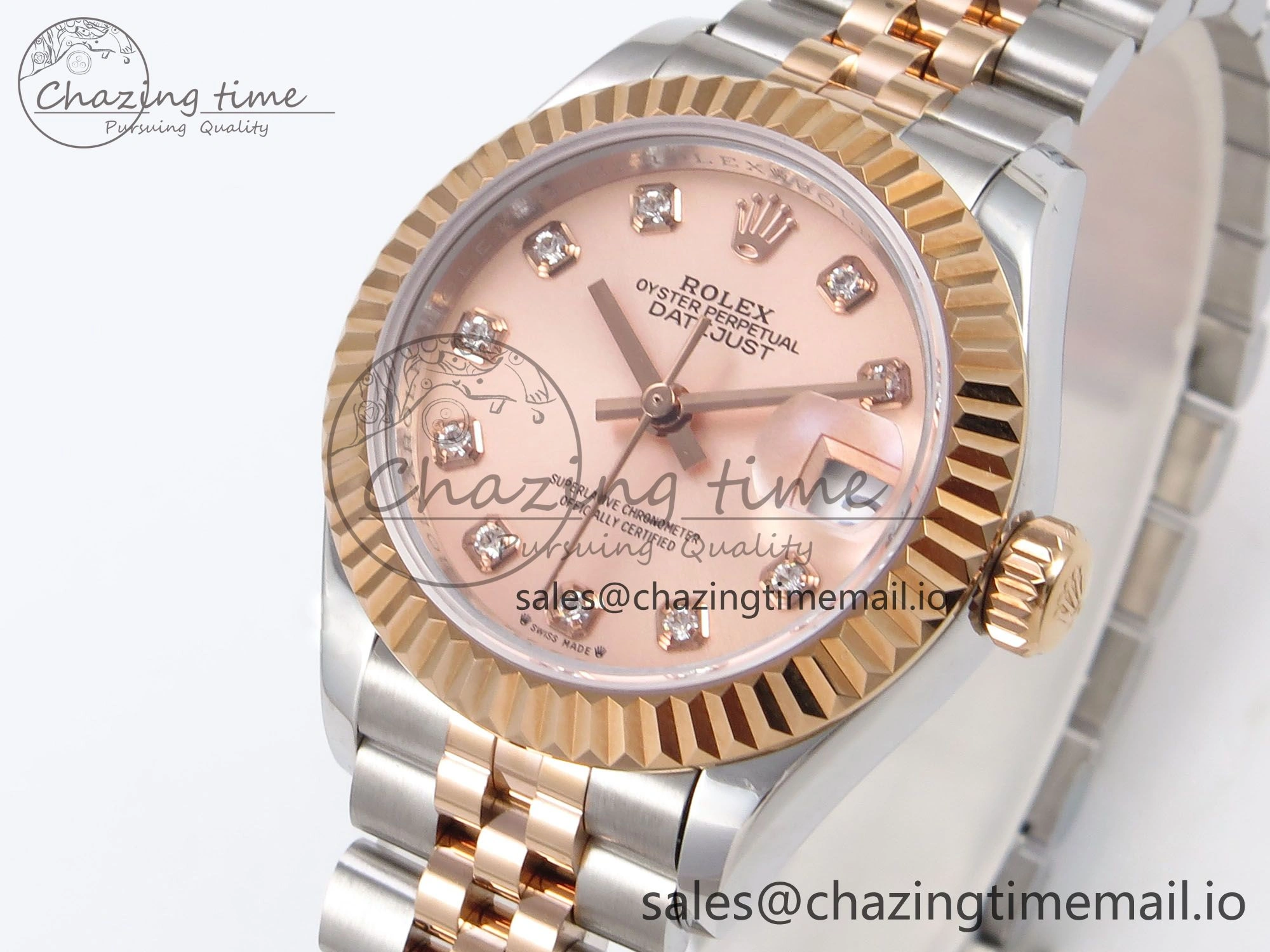 DateJust 28MM 279171 SS RG GMF 1:1 Best Edition 904L Steel RG Diamonds Dial on Jubilee Bracelet A2671