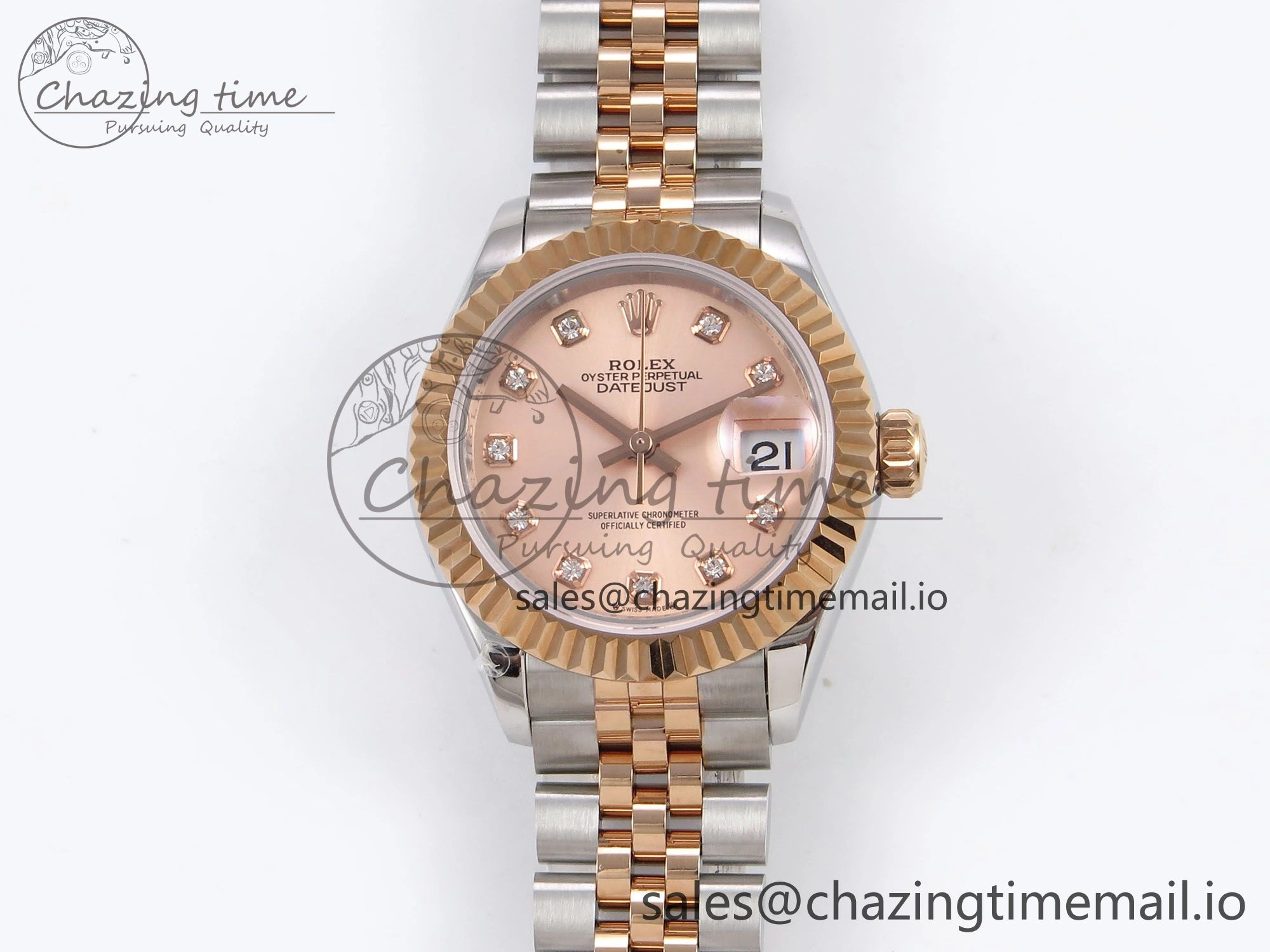DateJust 28MM 279171 SS RG GMF 1:1 Best Edition 904L Steel RG Diamonds Dial on Jubilee Bracelet A2671