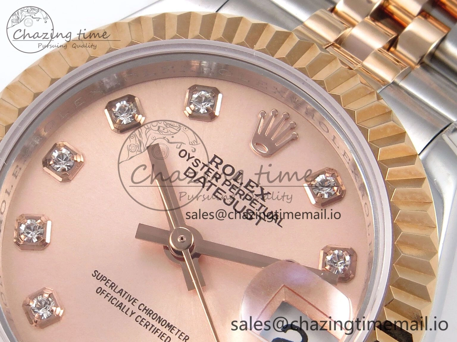 DateJust 28MM 279171 SS RG GMF 1:1 Best Edition 904L Steel RG Diamonds Dial on Jubilee Bracelet A2671