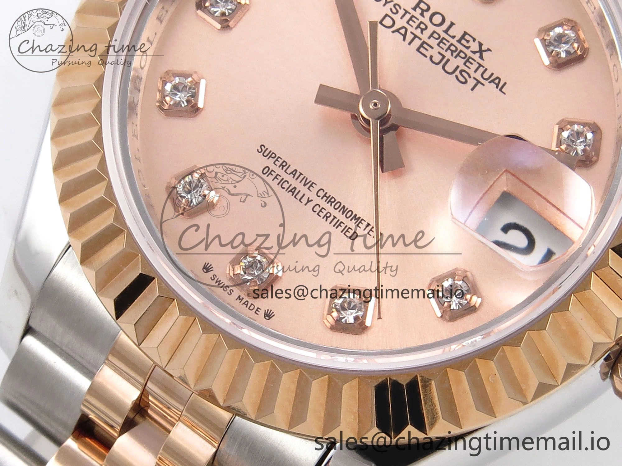 DateJust 28MM 279171 SS RG GMF 1:1 Best Edition 904L Steel RG Diamonds Dial on Jubilee Bracelet A2671