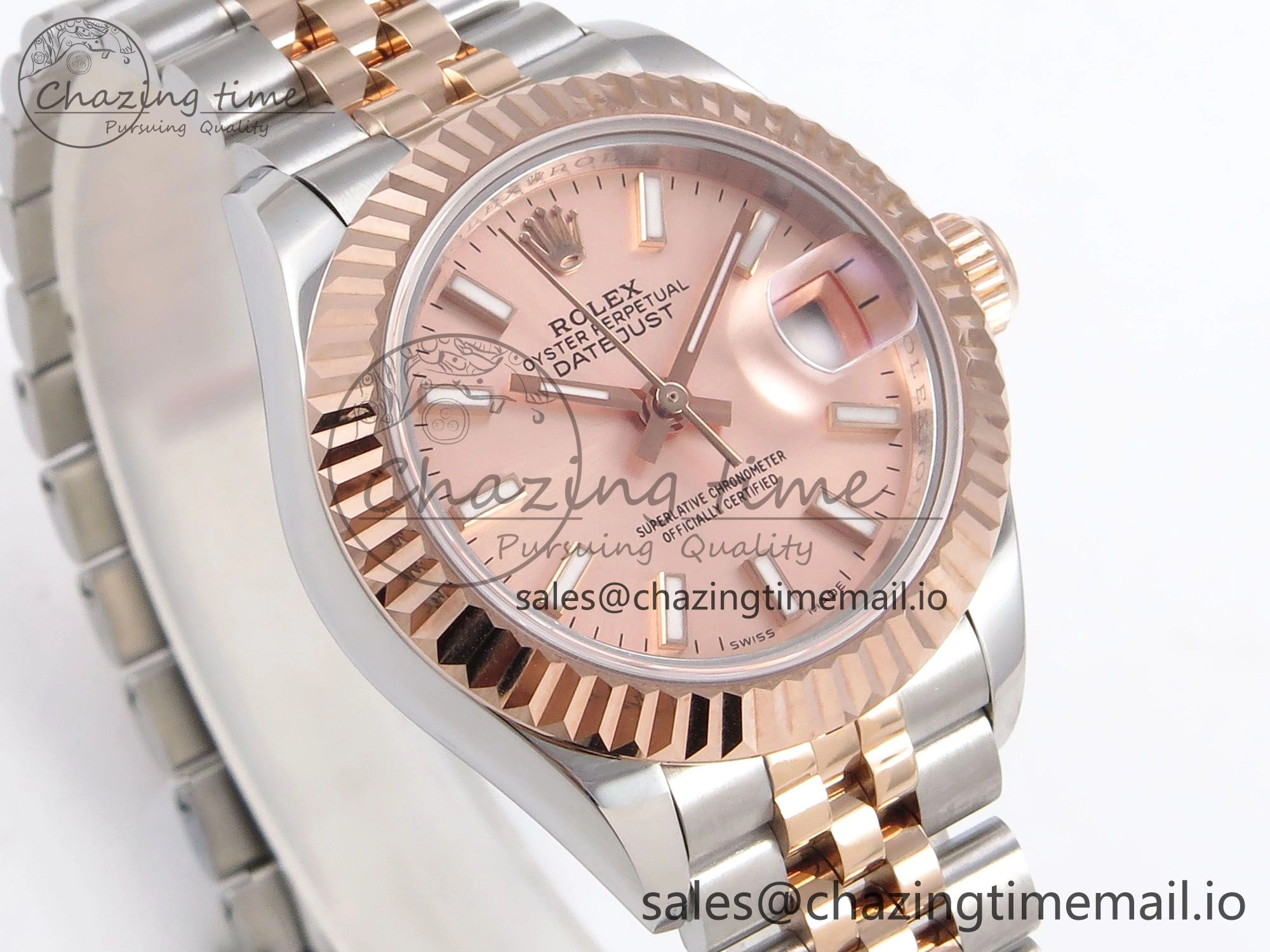 DateJust 28MM 279171 SS RG GMF 1:1 Best Edition 904L Steel RG Stick Dial on Jubilee Bracelet A2671